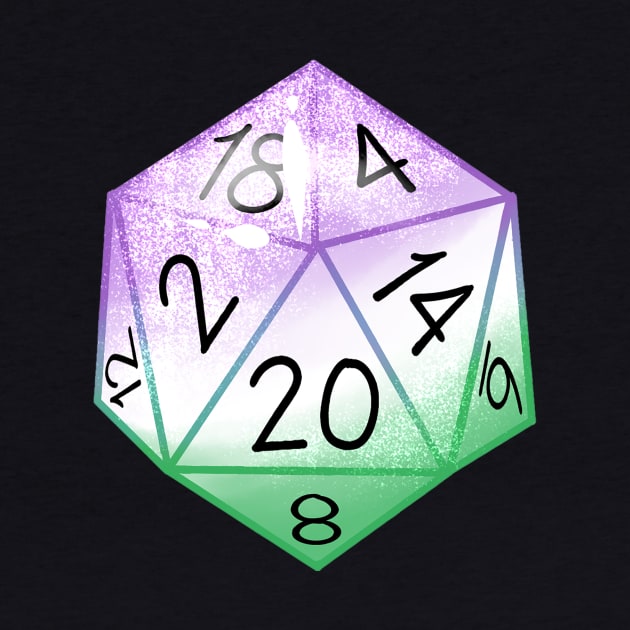 Genderqueer Pride D20 Dice by theoneKierce